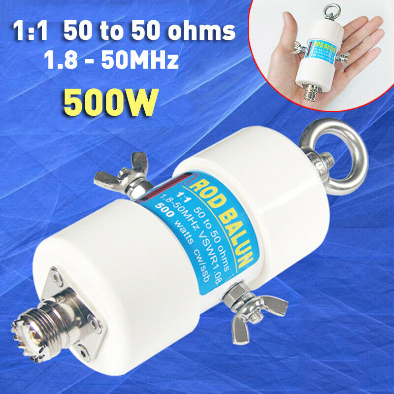 500W 1:1 wodoodporny HF Balun dla pasm 160 m-6 m (1.8-50 MHz) wodoodporna DIY odwrócona antena V