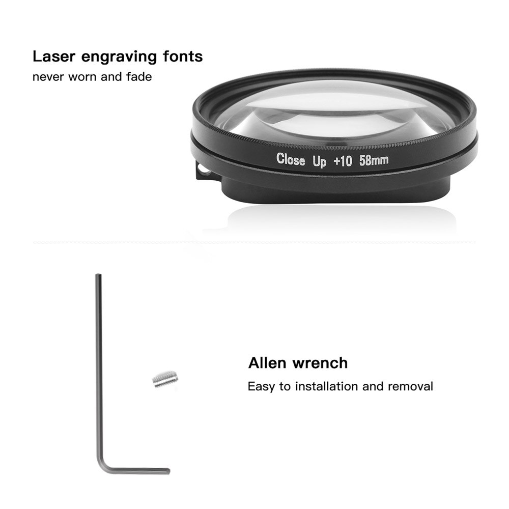 camera lens for Gopro Hero 7 Black 6 5 Black Waterproof Case for GoPro Accessory 58mm Macro Lens 10x Magnification Close Up Lens
