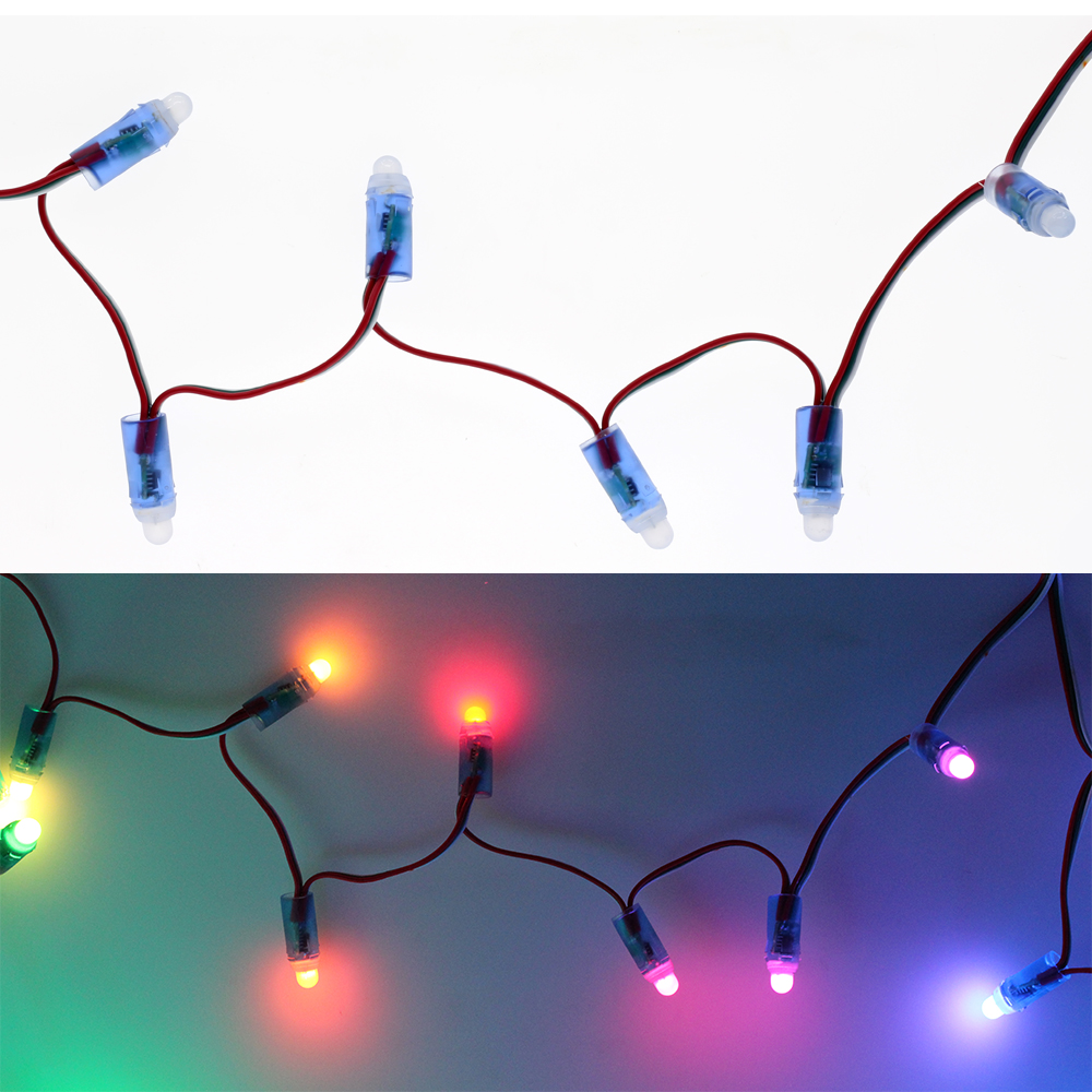 WS2811 RGB LED Module IP68 Waterproof DC5V Full Color LED Pixel Module String Point Lights 50Pixels/Piece with 17key Controller