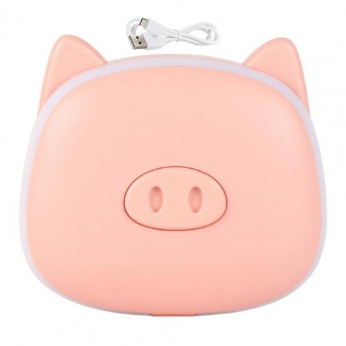 Pocket Handwarmer Kleine Schoonheid Spiegel Pocket Handwarmer Multifunctionele Usb Opladen Handwarmer: Roze