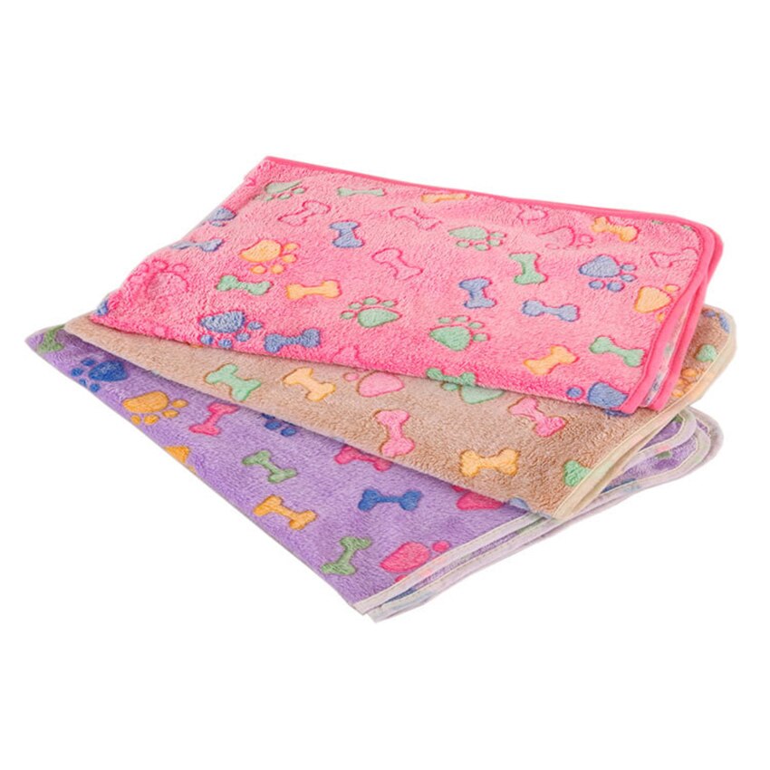 tapis pour animaux de compagnie petite grande patte impression chat chien chiot polaire couverture douce lit coussin chiot hiver fournitures pour animaux de compagnie patte impression artisanale