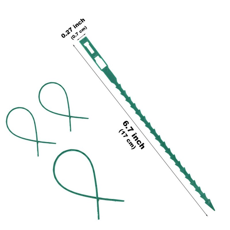 50/100 Uds. Bridas de plástico ajustables para cables de plantas bridas para cables reutilizables para soporte de escalada de árboles de jardín Clip de tallo de tomate de vid