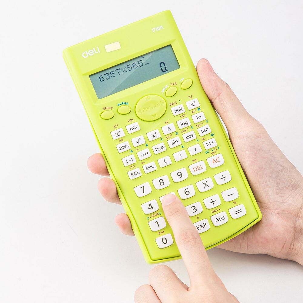 Deli 240 Functions Scientific Calculator Engineer Calculator student 10 + 2 Digits Blue Green Pink E1710A