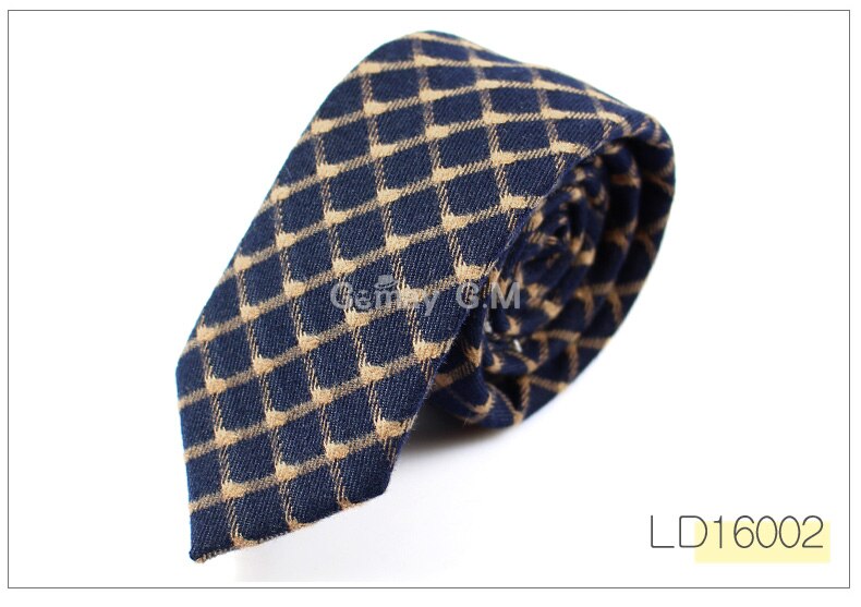 Casual Cotton Plaid Striped Mens Ties 6cm Narrow W Grandado