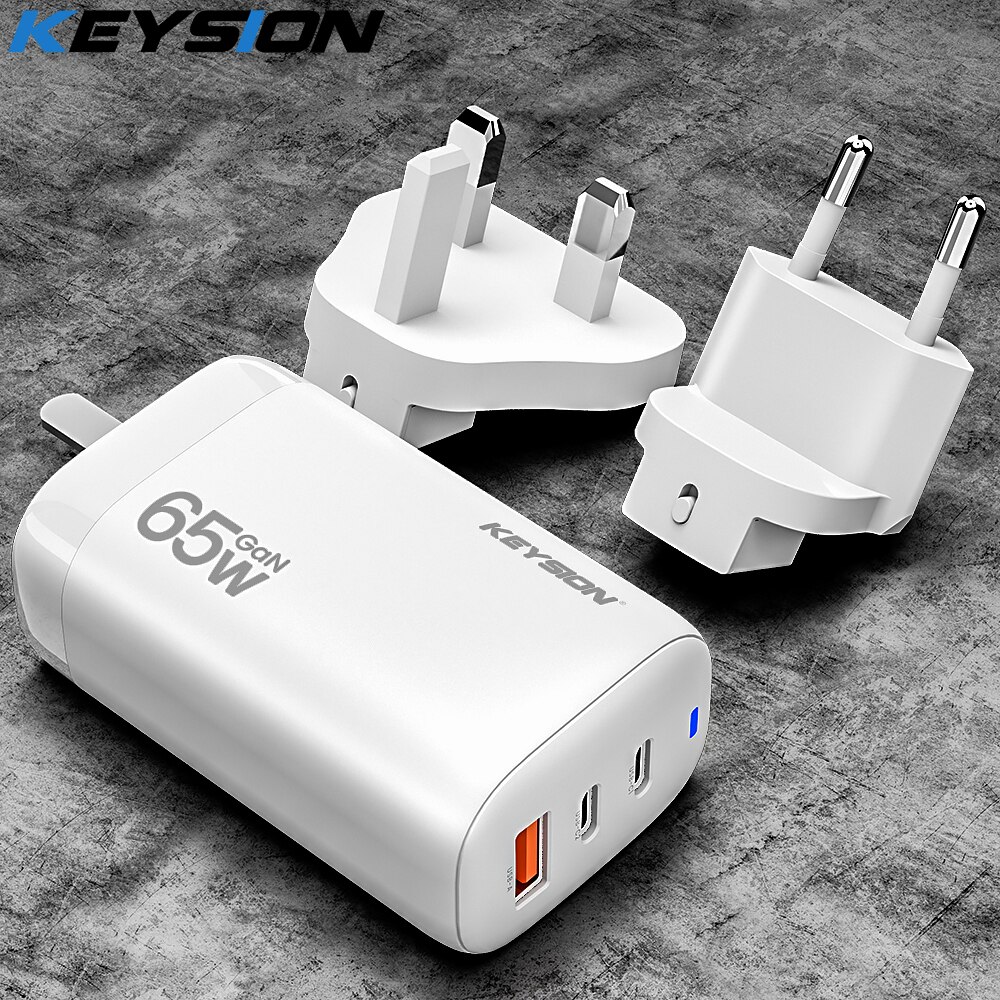KEYSION – chargeur GaN USB type-c 65W PD Quick Charge 4.0/USB-C pour iPhone 13/12 Pro Max, iPad, Macbook Air
