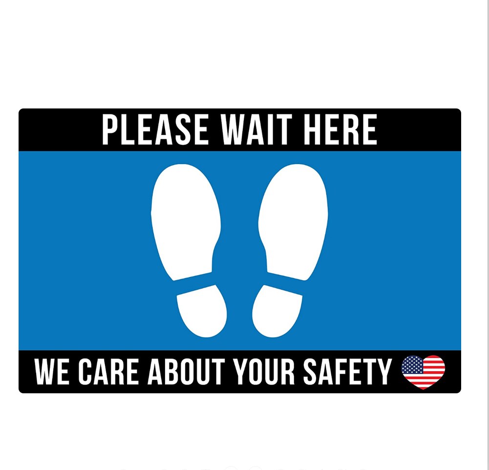 Social Keep Distance Non Slip Sticker Floor Stickers Safe Sign Removable Vinyl Decals: I