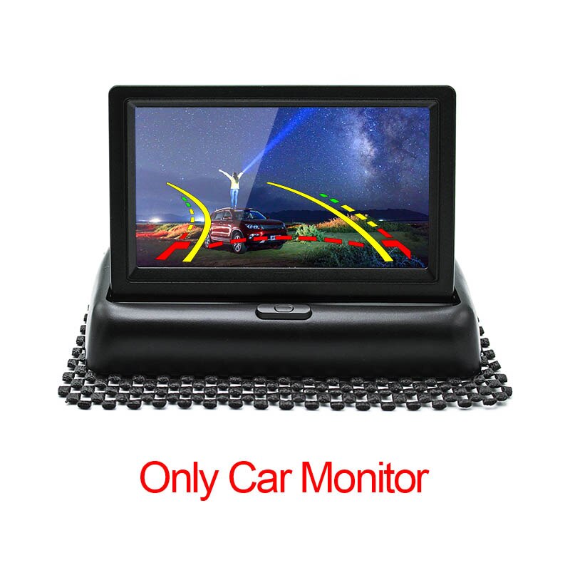 4.3 Inch TFT LCD Vehicle Folding Foldable Monitor With Car Rear View Camera, Dynamic Trajectory Line and Starlight Night Vision: Only Car Monitor