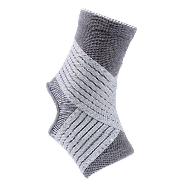 High Elastic Compression Ankle Bandage Brace Support for Sports Basketball Soccer SAL99: Grey