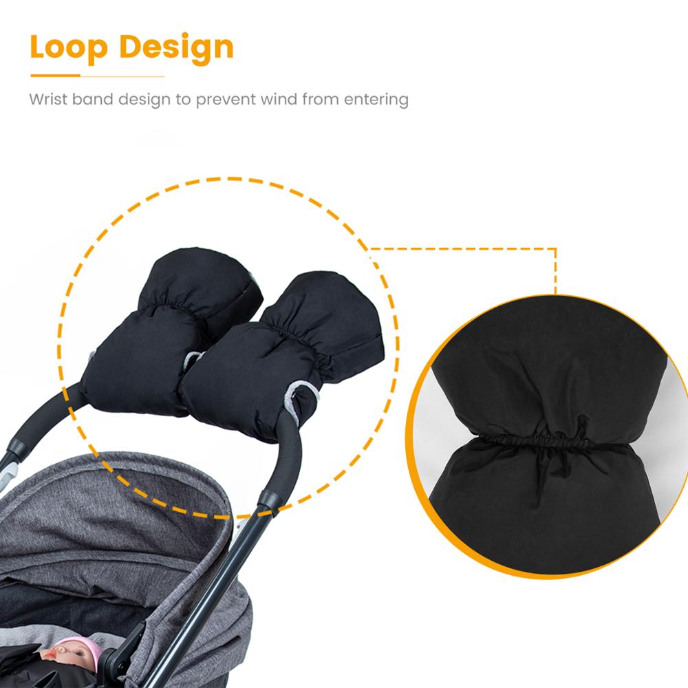 Orzbow-Guantes de cochecito de bebé de invierno para cochecito, a prueba de viento, para madre, cálido, funda de mano, guantes, accesorios de cochecito de bebé