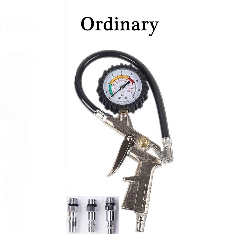 Digital Tire Inflator with Pressure Universal Car Tyre Pressure Gauge Max Test 220Psi Tyre Tire Inflator Gun Round Dial Air: Ordinary