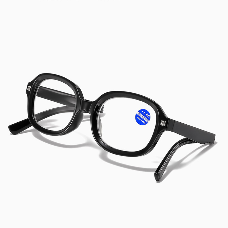 Mode Opvouwbare Leesbril Mannen Brillen Vrouwen Retro Elliptische Anti Blauw Licht Afgewerkt Recept Lenzenvloeistof + 1.0 + 1.5