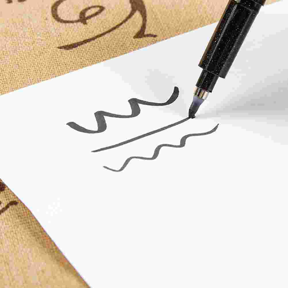3 Sets Van Schrijven Beoefenen Pennen Studenten Borstel Pen Kalligrafie Pennen (Zwart)