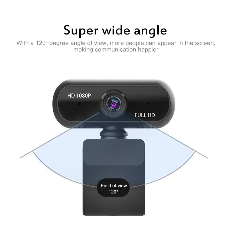 Full HD 1080P Webcam Camera Wide-angle USB Driver-free Auto Focus With Sound Absorption Microphone For Desktop Computer