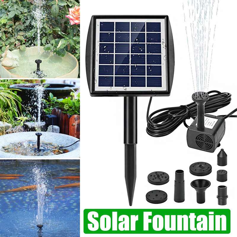 2w 200l/ t solfontene hage vannfontene basseng demning dekorasjon solcellepanel drevet fontene vannpumpe hage dekorasjon