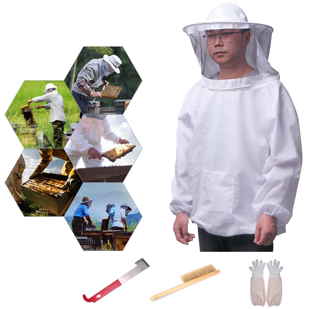 Combinaison Apiculture Complète - Veste De Protection Apiculteur Avec Voile - Taille Unique Adulte - Blanc