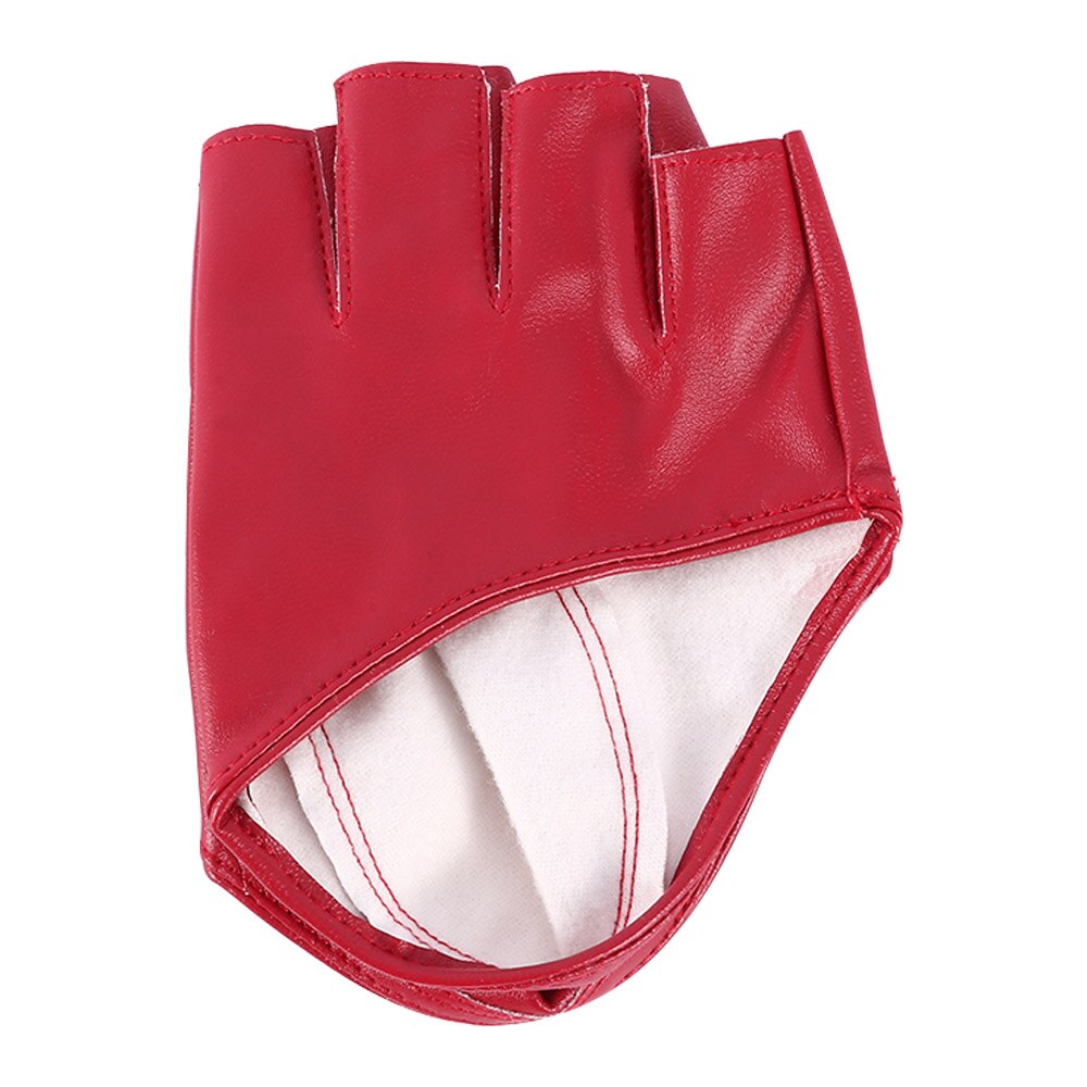 Women's Leather Gloves Half Palm Gloves Half Full Finger Driving Show Jazz Gloves Pole Dance Performance Gloves: 3