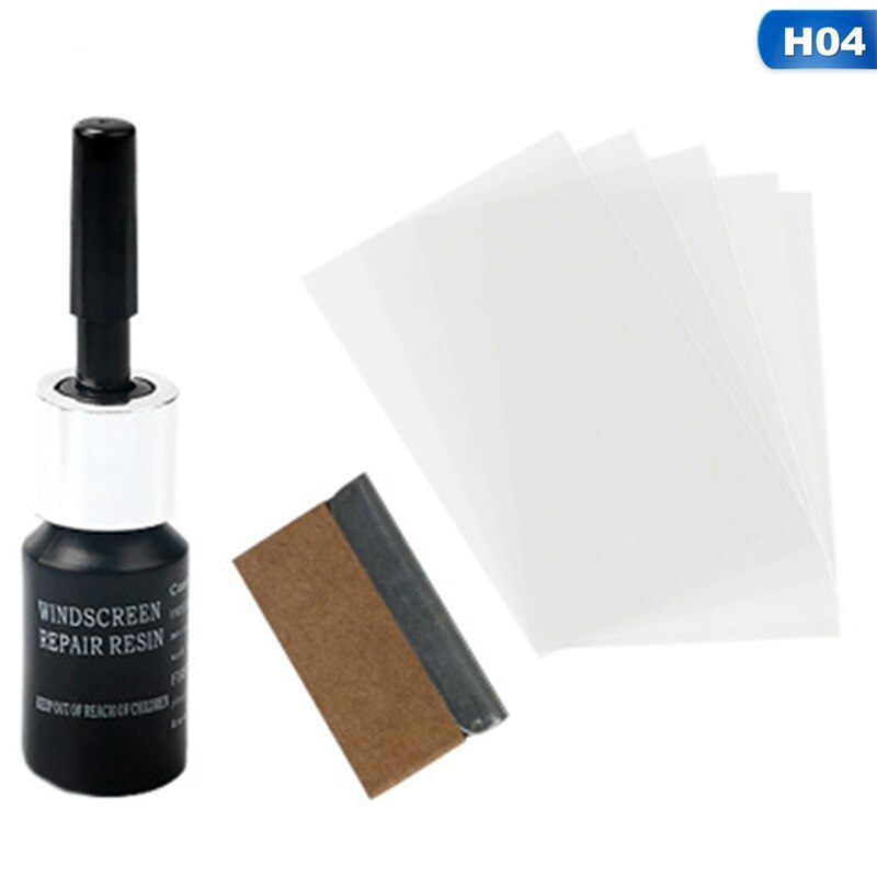 Car Windshield Window Glass Repair Kit DIY Windscreen Scratch Crack Fix Restore Tools Windows Screen Polishing Resin Set: H04