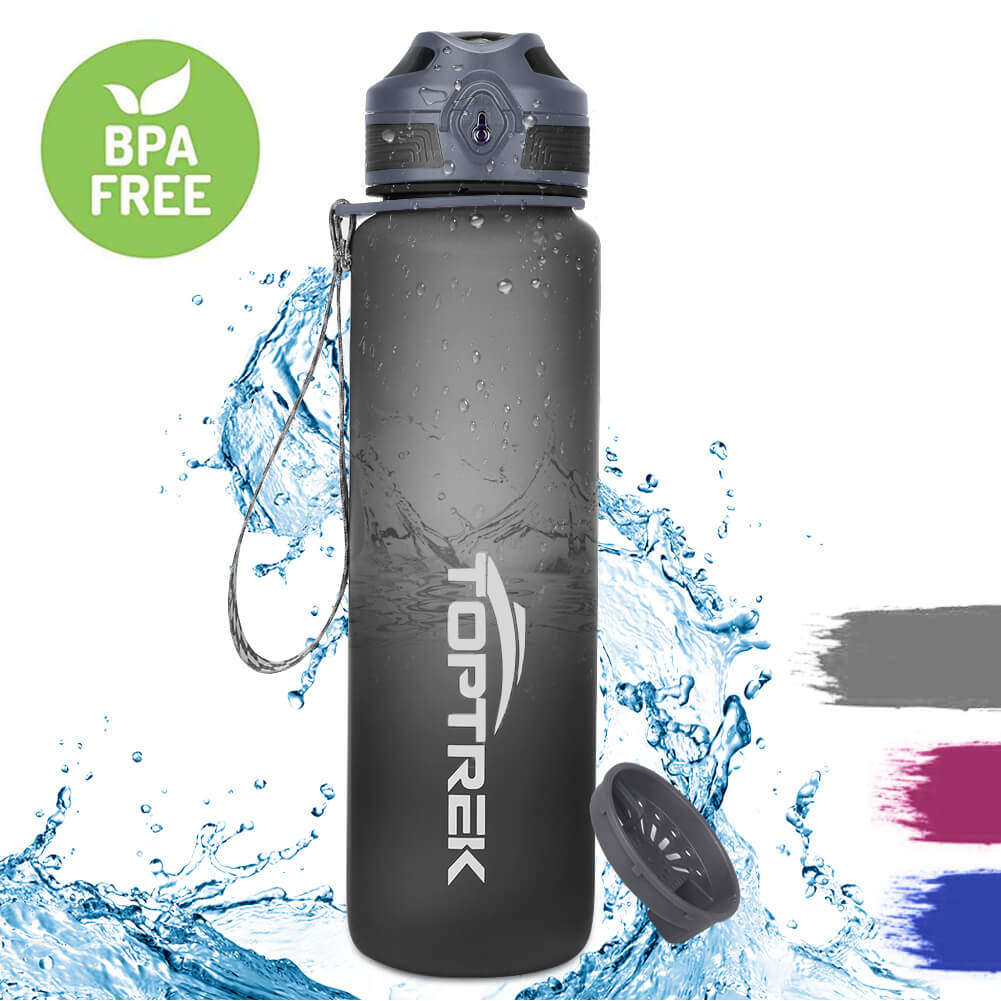 Toptrek urheilu vesipullo 650ml/1000ml bpa ilmaiset juomavälineet ulkokäyttöinen juomavesipullo proteiiniravistin vuotamaton juomapulloni