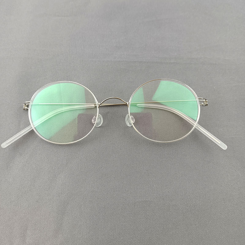 danesa, montura de gafas redonda pequeña sin tornillos para hombres y mujeres, gafas de titanio, monturas de borde de aire, gafas ultraligeras: royal blue