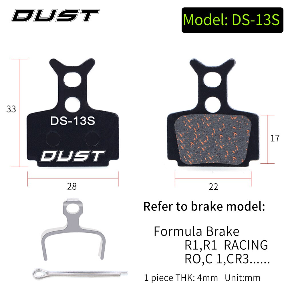 Staub 1 Paar Halbmetall-Fahrrad-hydraulische Scheibenbremsbeläge MTB Mountainbike-Teile für SHIMANO XT XTR M315 SRAM eifrig BB5 BB7 E1 E3: Orange