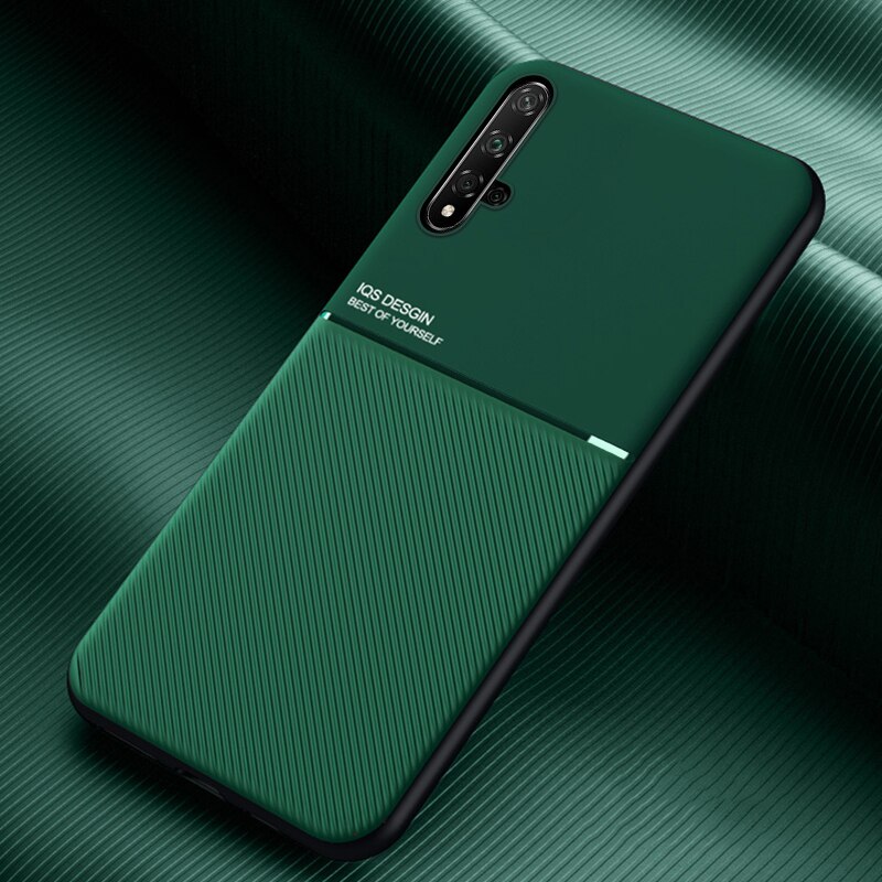For Huawei Honor 20 Case Silicone Cover Shockproof Bumper For Huawei Honor 20 Pro 20s Nova 5T Magnetic Car Holder Coque: For Honor 20 Pro / Green