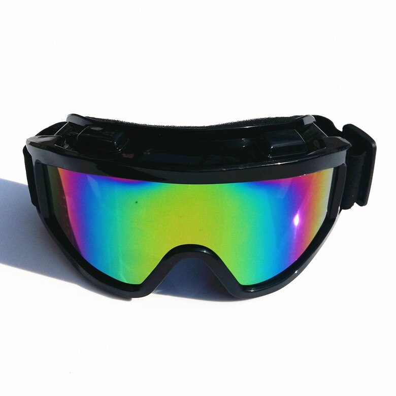 Gafas de esquí UV400 a prueba de viento y polvo, lentes para miopía integradas, gafas para esquiar: Black colorful