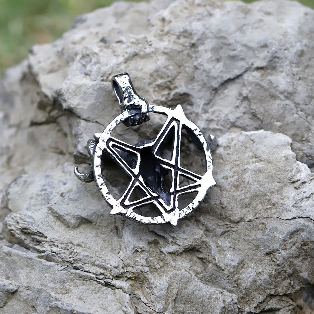 Collar con colgante de cabeza de oveja y demonio de Satán, ángel caído vikingo de acero inoxidable 316L, joyería Animal, novedad de 2022,