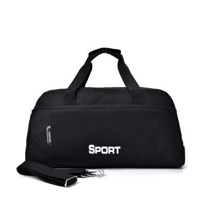 Fitness Nylon beschriftet Wochenende Duffel Tasche Lässig Männer Frauen Sport damen Tragen Auf Gepäck Tasche Duffle Reisetaschen: Schwarz