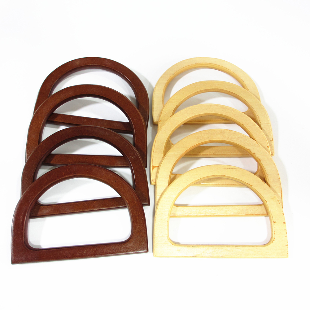 Round Wooden Handle for Handmade Handbag DIY Tote Purse Frame Making Bag Hanger D & Round shaped