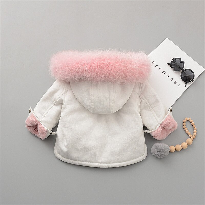 Dikke Warme Baby Boy Jassen Bont Kap Kinderen Parka Jeans Meisjes Winter Jas Kleding Denim Baby Kind Bovenkleding Snowsuit