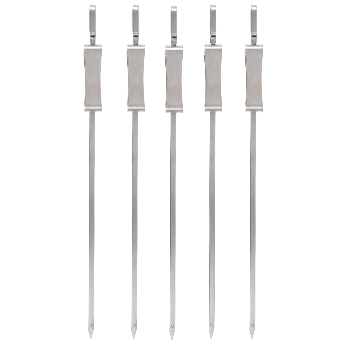 5 uds. De acero inoxidable Pin de barbacoa plana para Kebab Tandoori General barbacoa necesita pinchos al aire libre barbacoa parrilla herramientas tenedores
