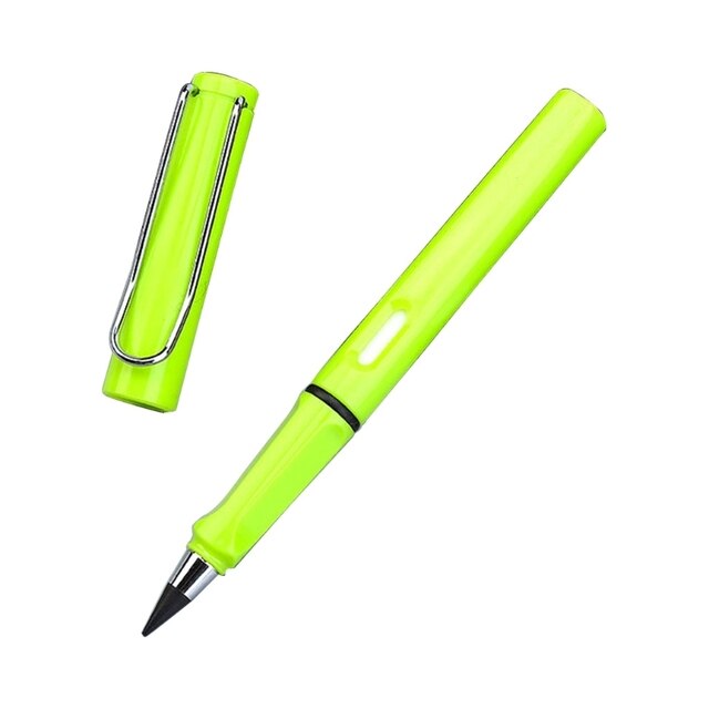 Stylish Replacable Inkless Pencil Portable Inkless Pencil Erasable Signing Pen Reusable Everlasting Pencil No Sharpening: green