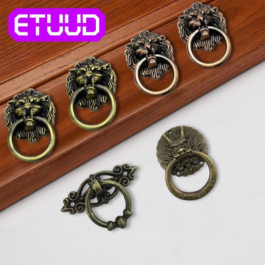 Tête de Dragon tête de Lion tiroir armoire Vintage porte tirer poignée commode tiroir boutons anneau meubles matériel poignée rétro Dragon