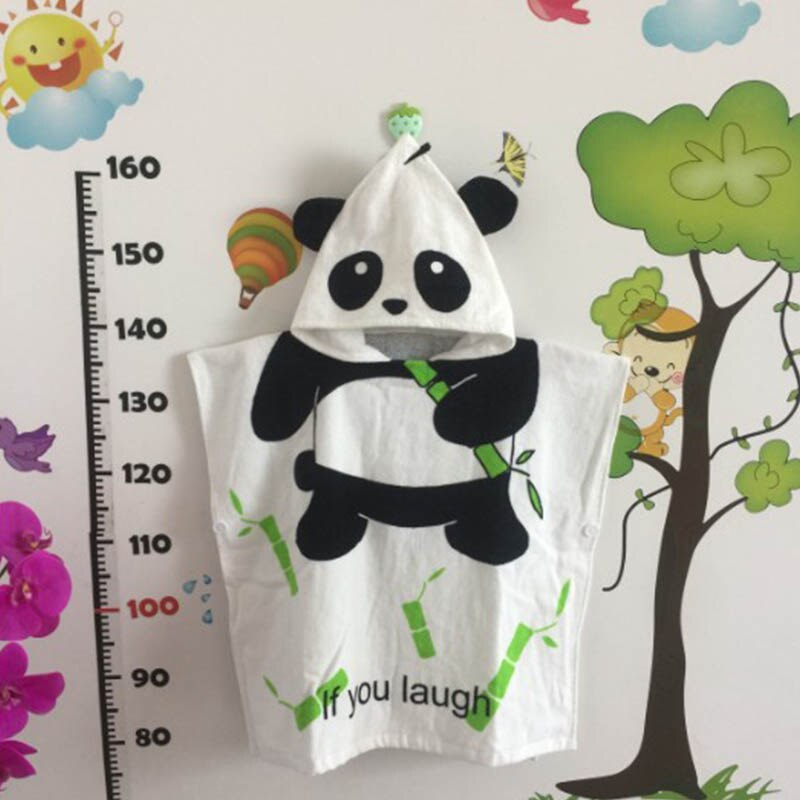 Roupão do bebê crianças pijamas panda banho robe bebê homewear meninos meninas com capuz robe toalha de praia: A