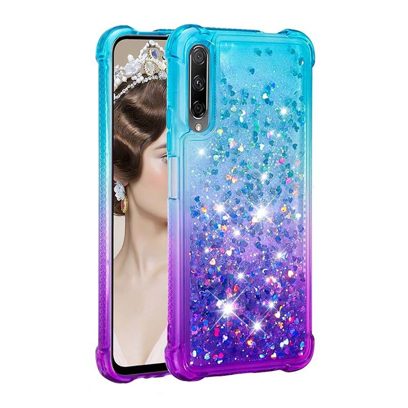 Huawei Y9S Caso Della Copertura Del Silicone Per Huawei P Smart Pro 2019 Y9 Prime 2019 Honor 9X Pro Glitter Liquido Sabbie Mobili protezione Custodie