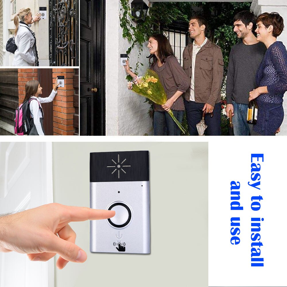 2-way Talk Monitor Wireless Voice Intercom Doorbell with Outdoor Unit Button Indoor Unit Receiver Smart Home Security Door Bell