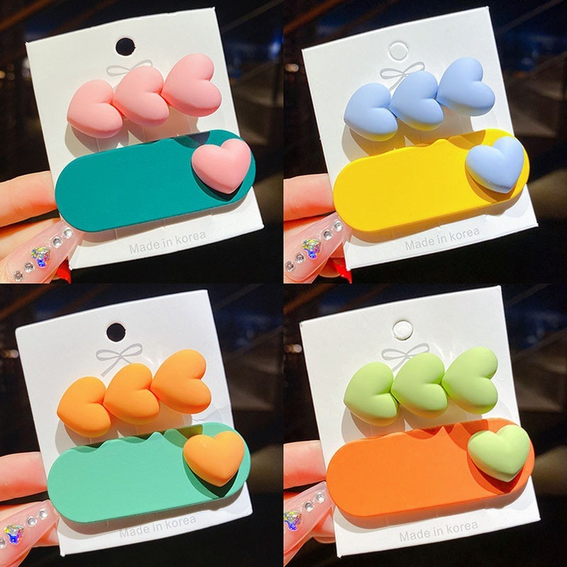 2 Stks/set Candy Kleur Baby Meisjes Haarspelden Leuke Hart Bb Clip Mode Kawaii Kids Prinses Haaraccessoires Kind Hoofdband