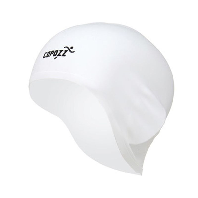 unisexe sport Silicone élastique étanche cache-oreilles oreille protecteur bonnet de natation sport natation piscine chapeau couverture: WHITE