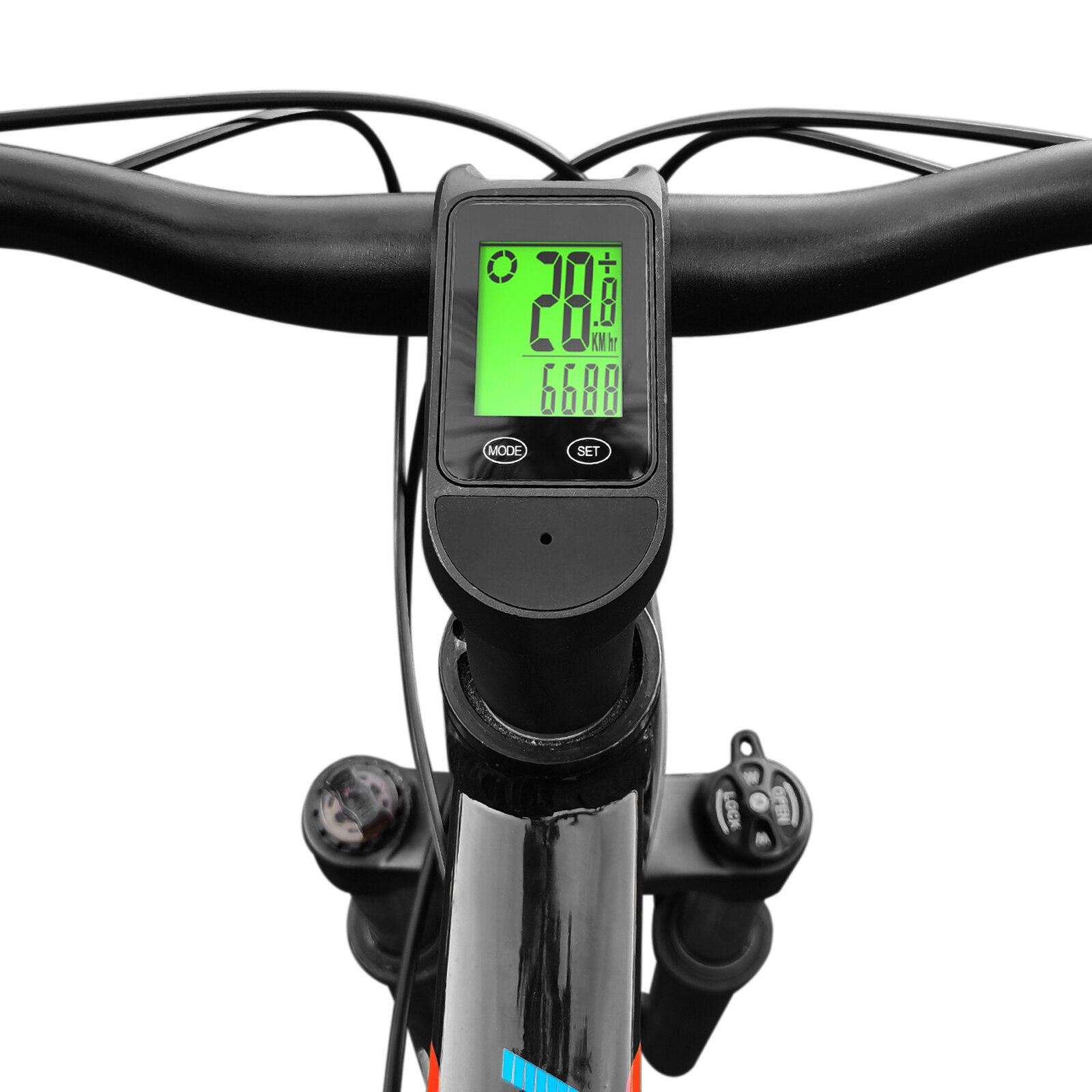 Wireless Mountain Bike Computer 2 in1 Waterproof Bicycle Computer with Stem with LCD Backlight Display Bike Speedometer Odometer