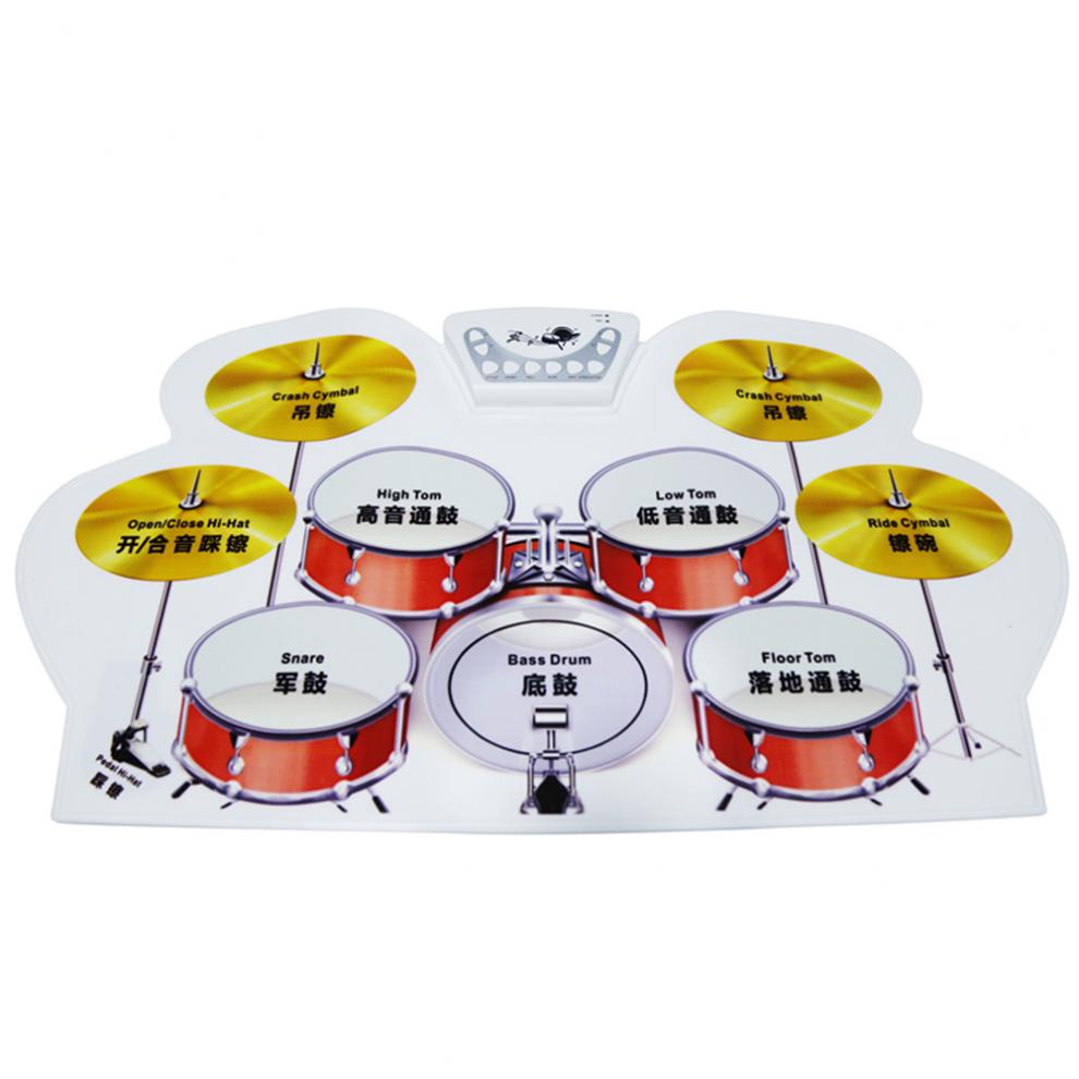 Elektroniske trommer 9 pads silikone elektronisk usb roll up trommesæt med trommestikker fodpedal musikalsk