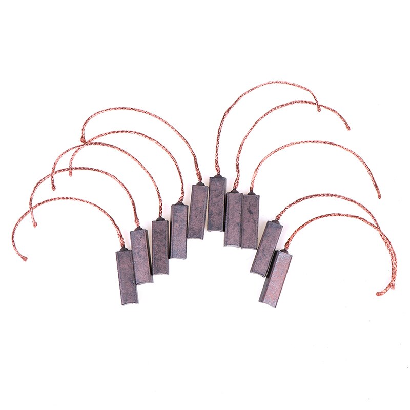 Praktische 10 Stuks Koolborstels Wire Leads Generator Generic Elektrische Motor Borstel Vervanging 4.5X6.5X20Mm