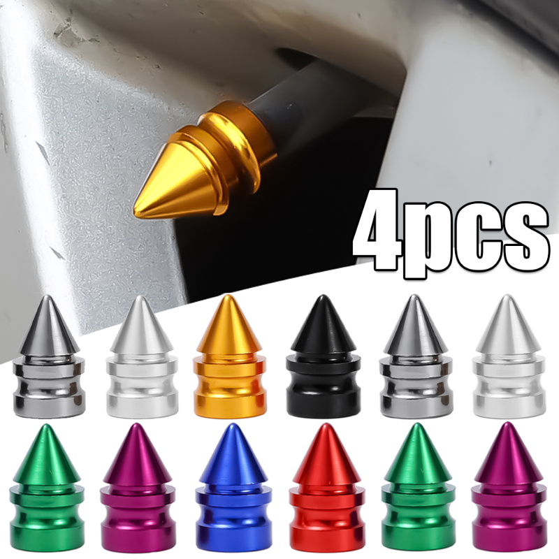 Car Tire Valve Caps Aluminum Alloy Tapered Dust Proof Covers for Auto Motorcycles Bike Tyre Valve Cap Accessories