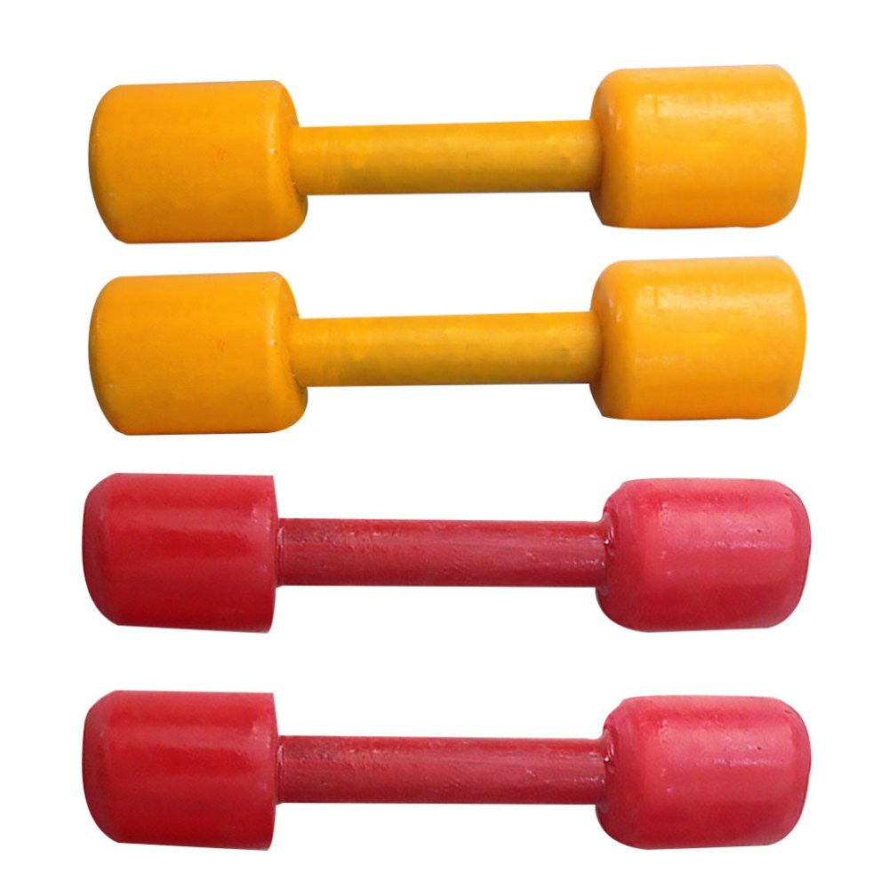 2 Pairs Hand Grip Dumbbell Wooden Fitness Dumbbell for Gym Kids Child