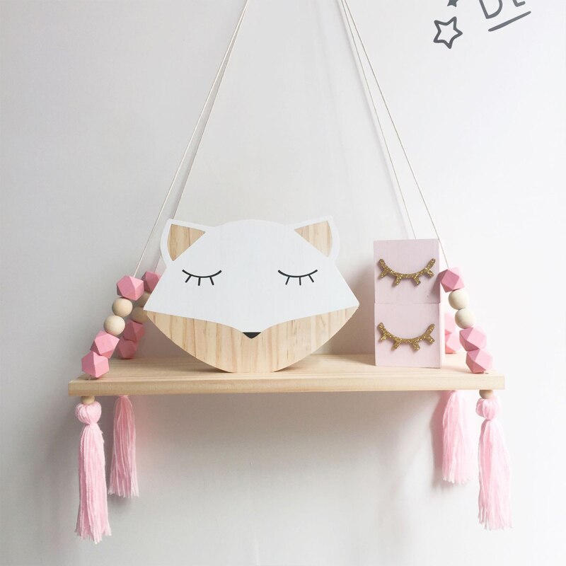 Étagère murale suspendue à pampilles en bois | Rangement de pièces, perles, décoration pour chambre d'enfants personnalité, 1 pièces, ornements pour décoration de la maison