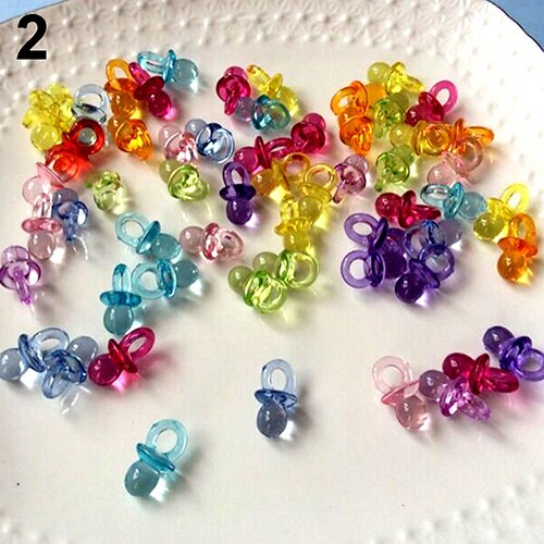 50 stuks transparante acryl mini fopspenen babyshower feestgunst meisje jongen speldecoratie