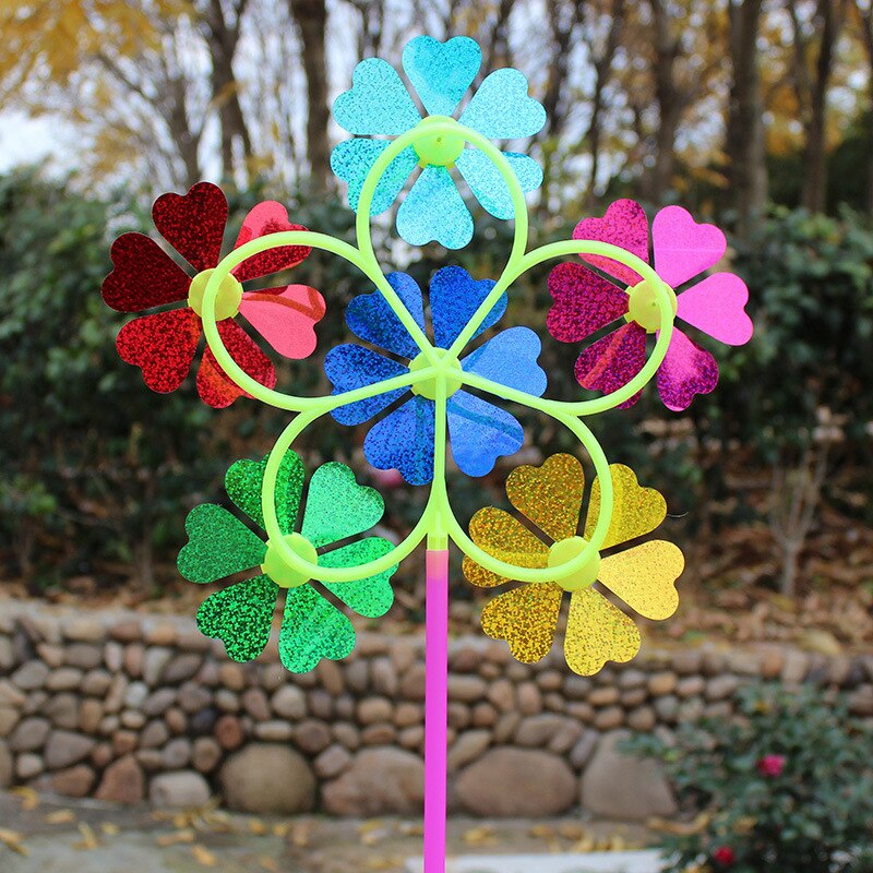 1Pc Kleurrijke Diy Pailletten Windmolen Wind Spinner Huis Tuin Yard Decoratie Kinderen Speelgoed Te Scheuren Down En Set up