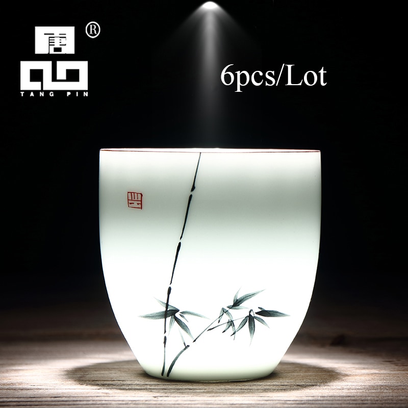 TANGPIN 6 pcs traditionele keramische kopje thee handgeschilderd sets van 6 cups chinese kung fu cup porselein Theekopjes sets drinkware 150ml