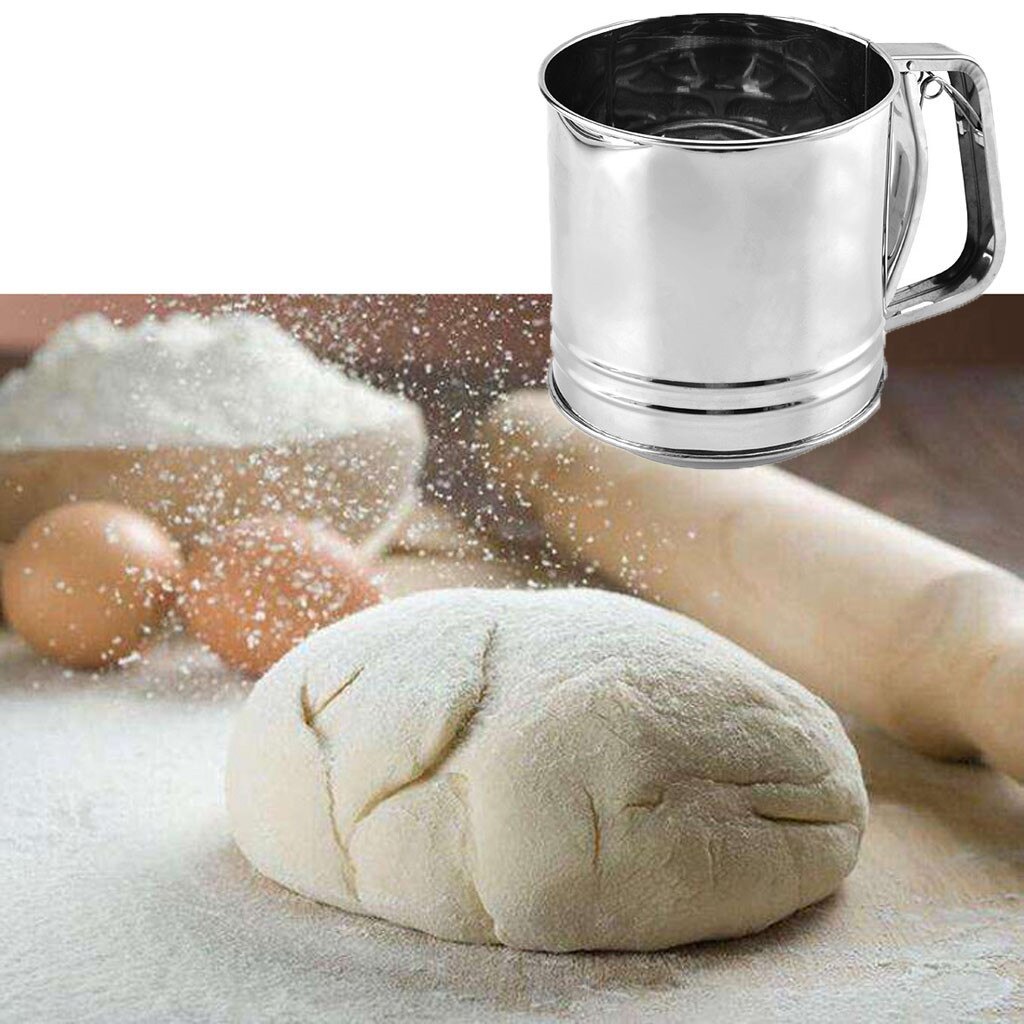 Flour Sifter Stainless Steel - Large Capacity Stainless Steel Sifter For Baking Flour, Powdered Sugar - Double Layer