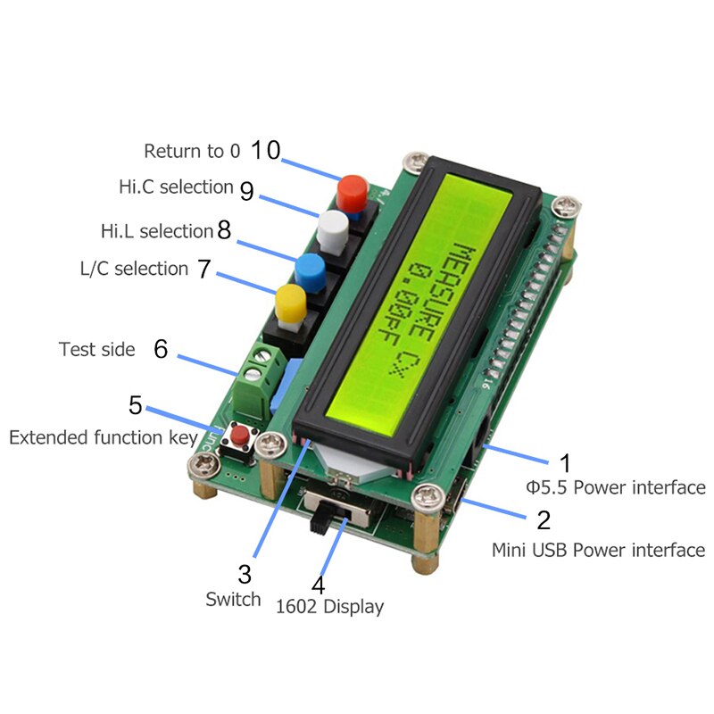 Lc100- Digital LCD High Inductance Capacitance Meter Meter Tester Frequency 1Pf-100Mf 1Uh-100H Lc100-+Te