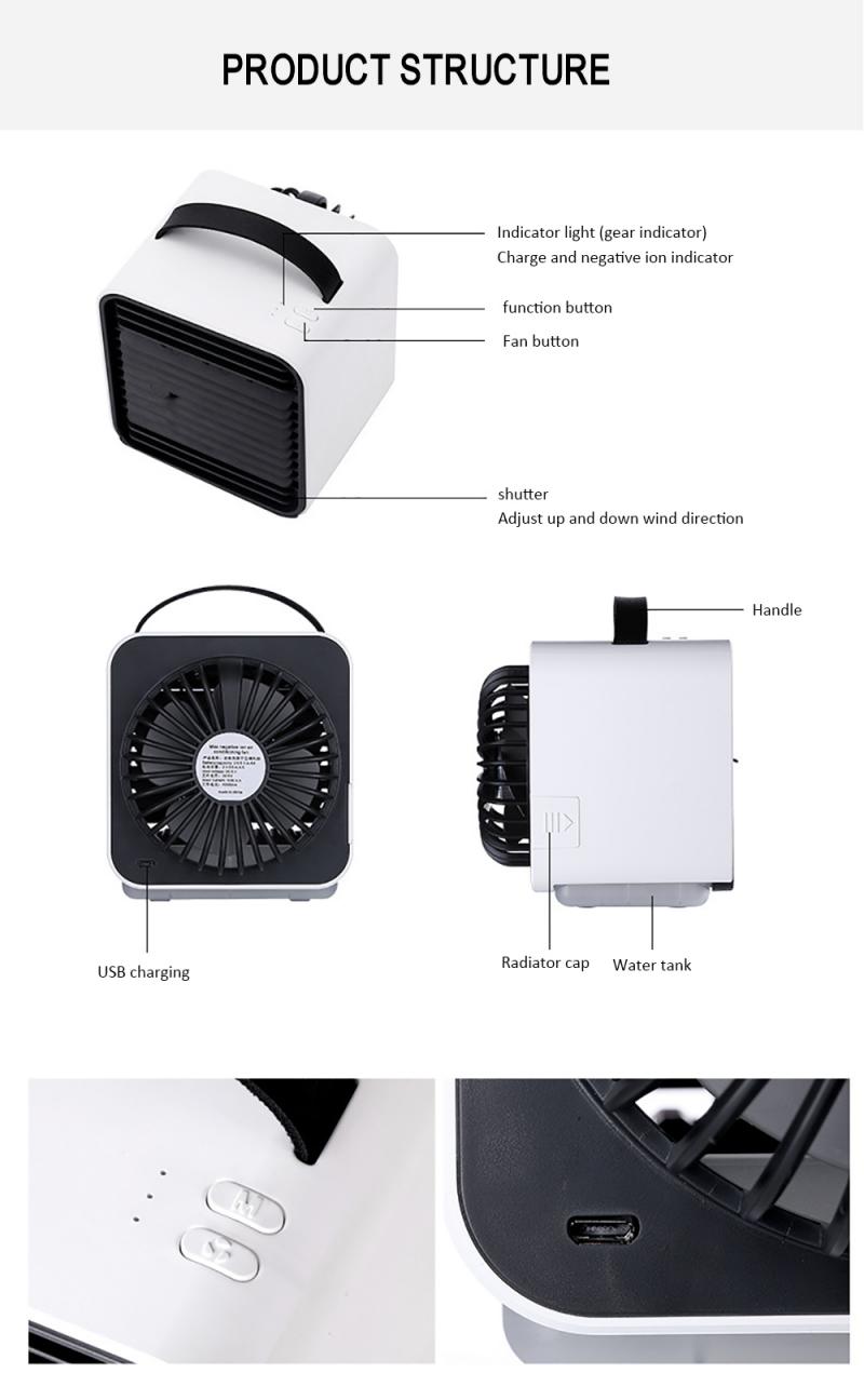 3 In 1 Mini Air Cooling Fan Portable Air Conditioner Personal Air Cooler Fan Humidifier Purifier Fan Digital Humidifier